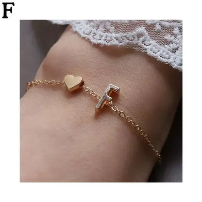 26 English Initial Letter Bracelets For Lovers Women Men Heart-shaped 26 Alphabet Bracelets Anniversary Valentine's Day Gift