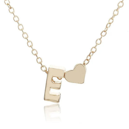 Tiny Heart Initial Necklace